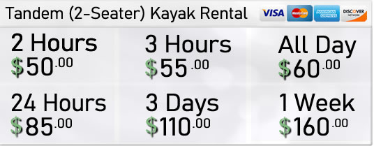 Tandem Kayak Rental Rates in Naples Florida